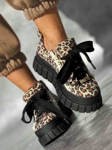 SKÓRZANE SNEAKERSY NISKI SPÓD SN42 ZUMA PANTERA BEYCO