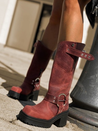 beyco worker bordo damski skora naturalna gruba podeszwa obcas a 106.jpg