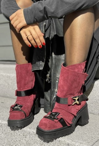 beyco worker damski burgund skora naturalna gruba podeszwa obcas 178.jpg