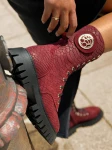 Skórzane workery na podeszwie traper ceg51kro bordo beyco