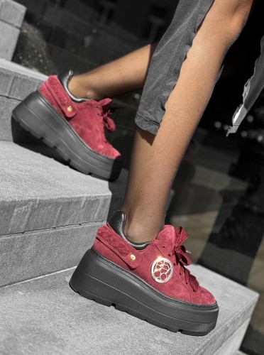 beyco sneakers damski burgund skora naturalna gruba podeszwa 96.jpg