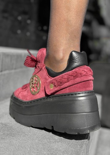 beyco sneakers damski burgund skora naturalna gruba podeszwa 97.jpg