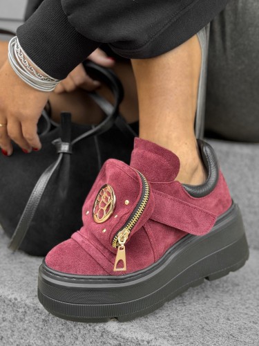 beyco sneakers damskie burgund skora naturalna gruba podeszwa 81.jpg