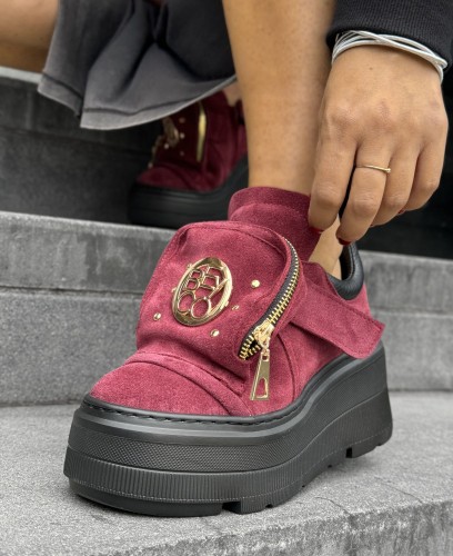 beyco sneakers damskie burgund skora naturalna gruba podeszwa 84.jpg