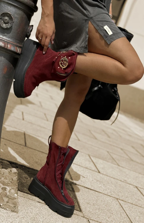 beyco sneakers damski bordo skora naturalna gruba podeszwa 232.jpg