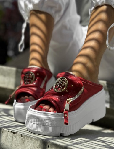 beyco sneakers klapek czerwony damski skora gruba podeszwa 476.jpg