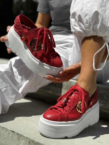 beyco sneakers damski czerwony gruby spod skora naturalna 617.jpg