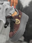 Skórzane sneakersy na grubej podeszwie sn61 brąz Beyco 