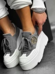 Skórzane sneakersy 24-4 szary Beyco