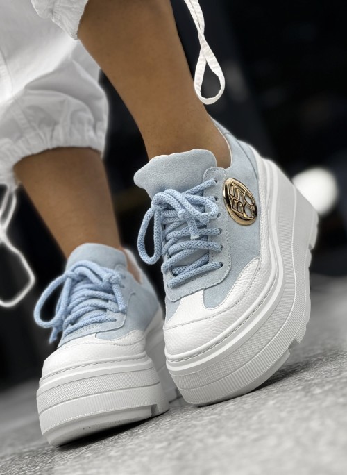 Skórzane sneakersy 24-4 baby blue Beyco