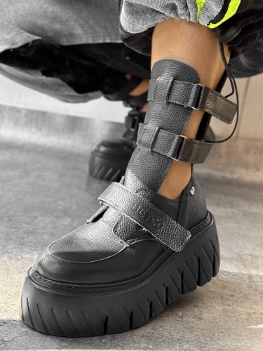 Skórzane sneakersy 25-1 czarny Beyco