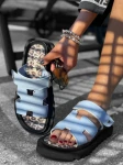 Skórzane sandały klapki gruby spód kl3 baby blue lico Beyco
