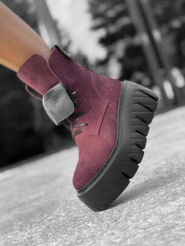 Skórzane sneakersy 25-27 fly bordo Beyco