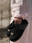 Skórzane sneakersy klapki czarny 26-16 